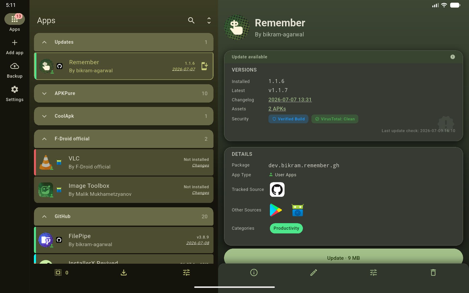 All Apps Page