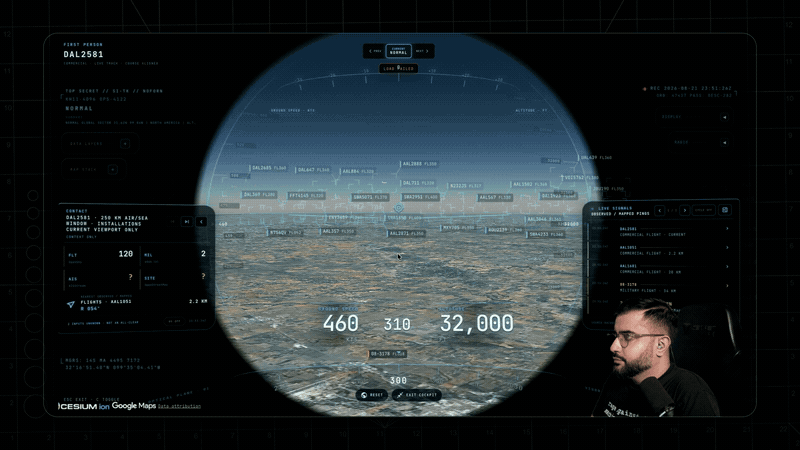 Jumping between live aircraft and falling straight into a cockpit view