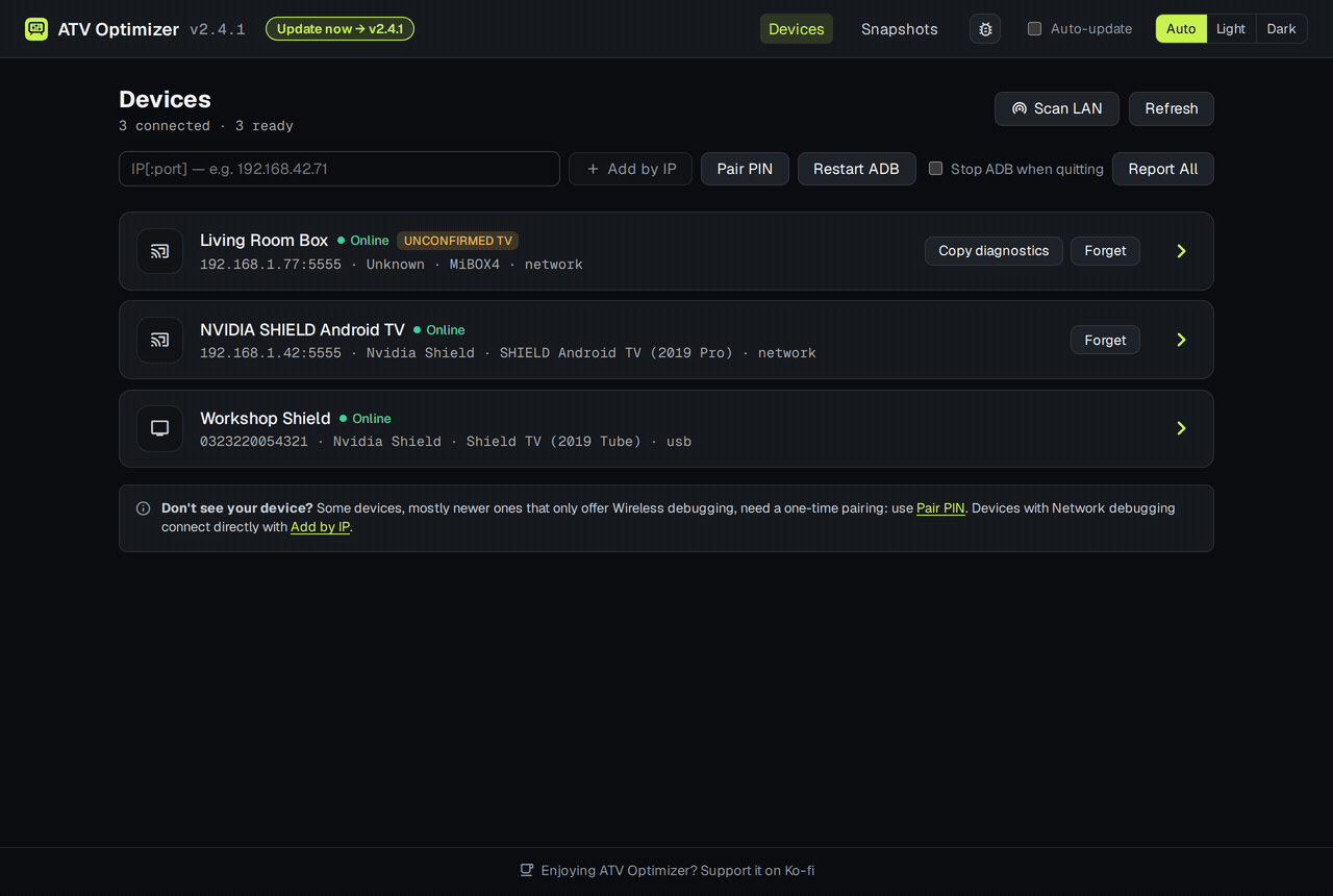 ATV Optimizer walkthrough (dark)