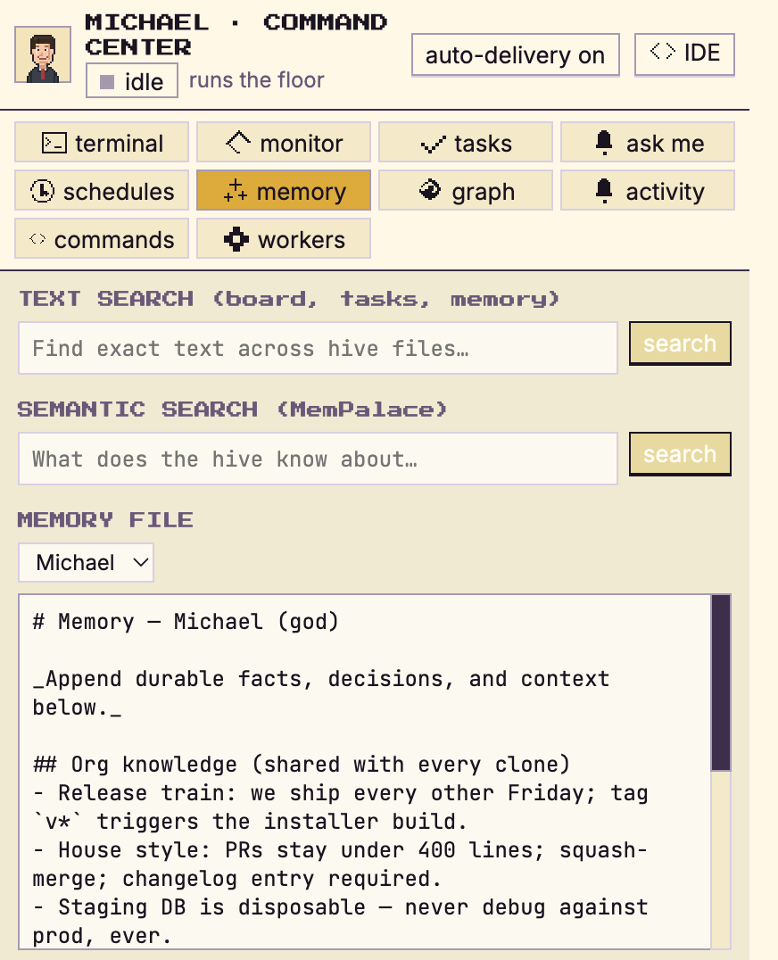 Searching the shared memory palace across every agent
