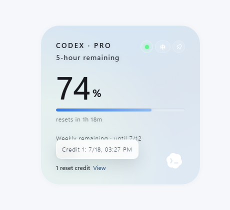 Reset credit expiration popover