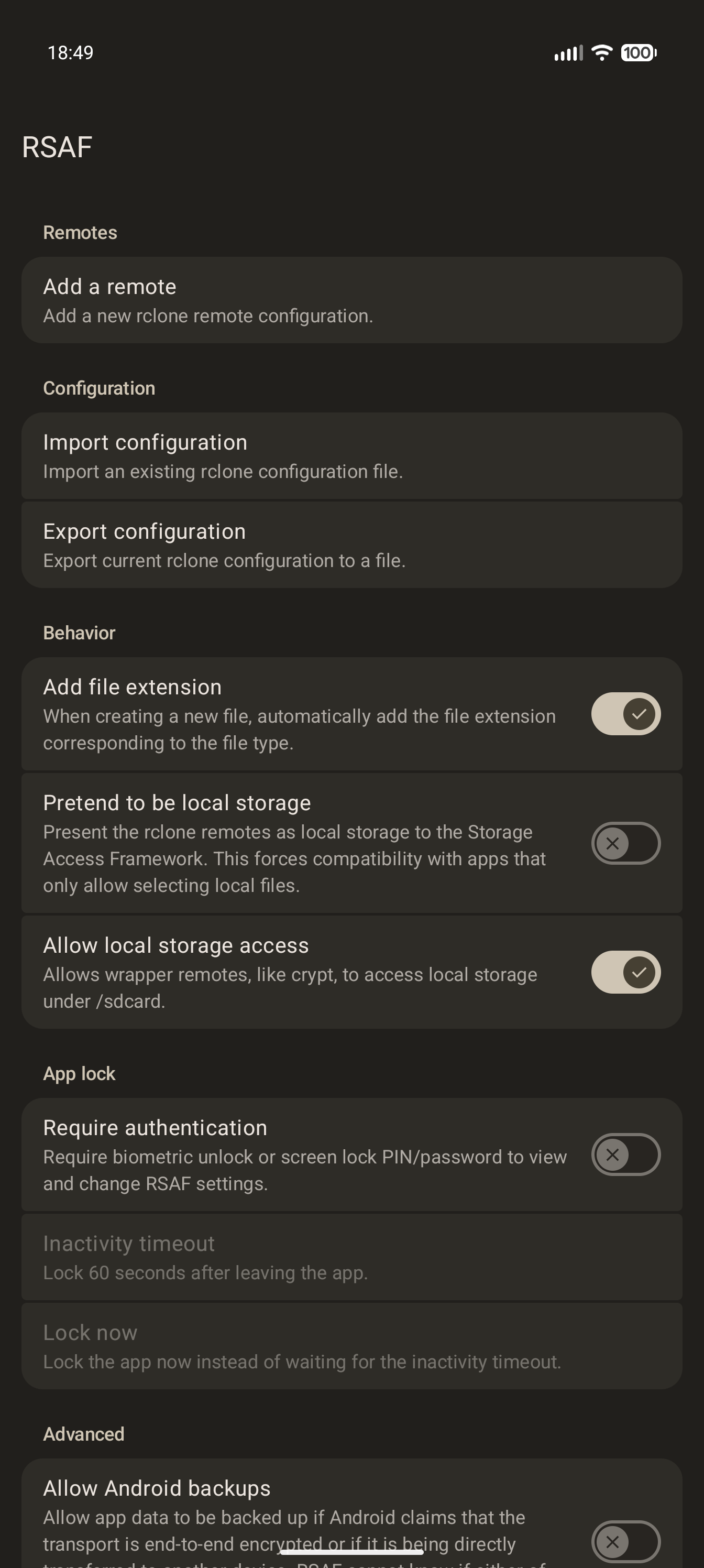 dark mode screenshot