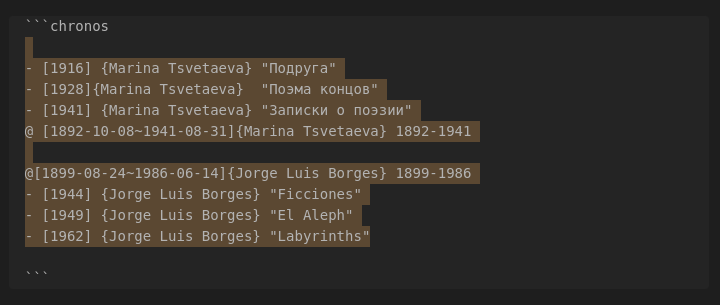 edit example - markdown mode