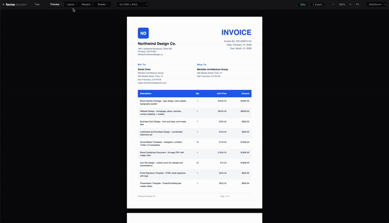 Forme dev server