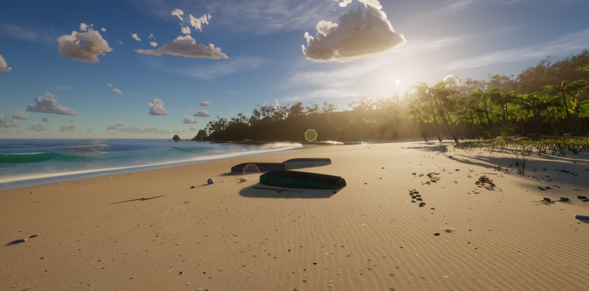 The beach in the late afternoon