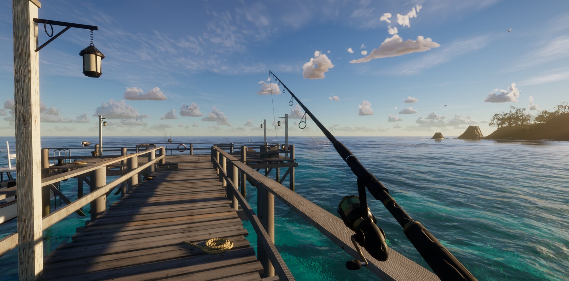 Fishing off the pier at golden hour