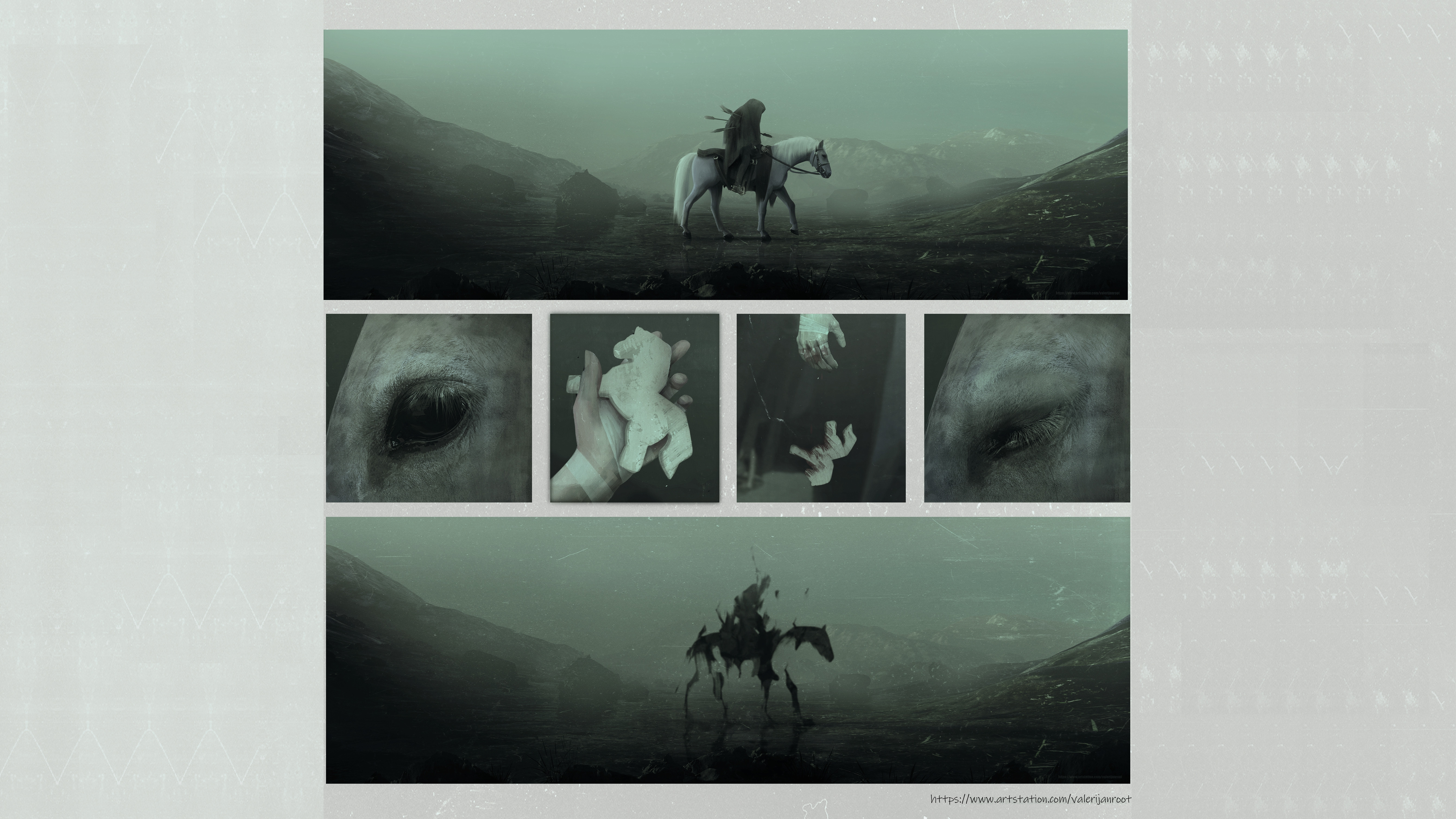 a_collage_of_images_of_a_person_riding_a_horse