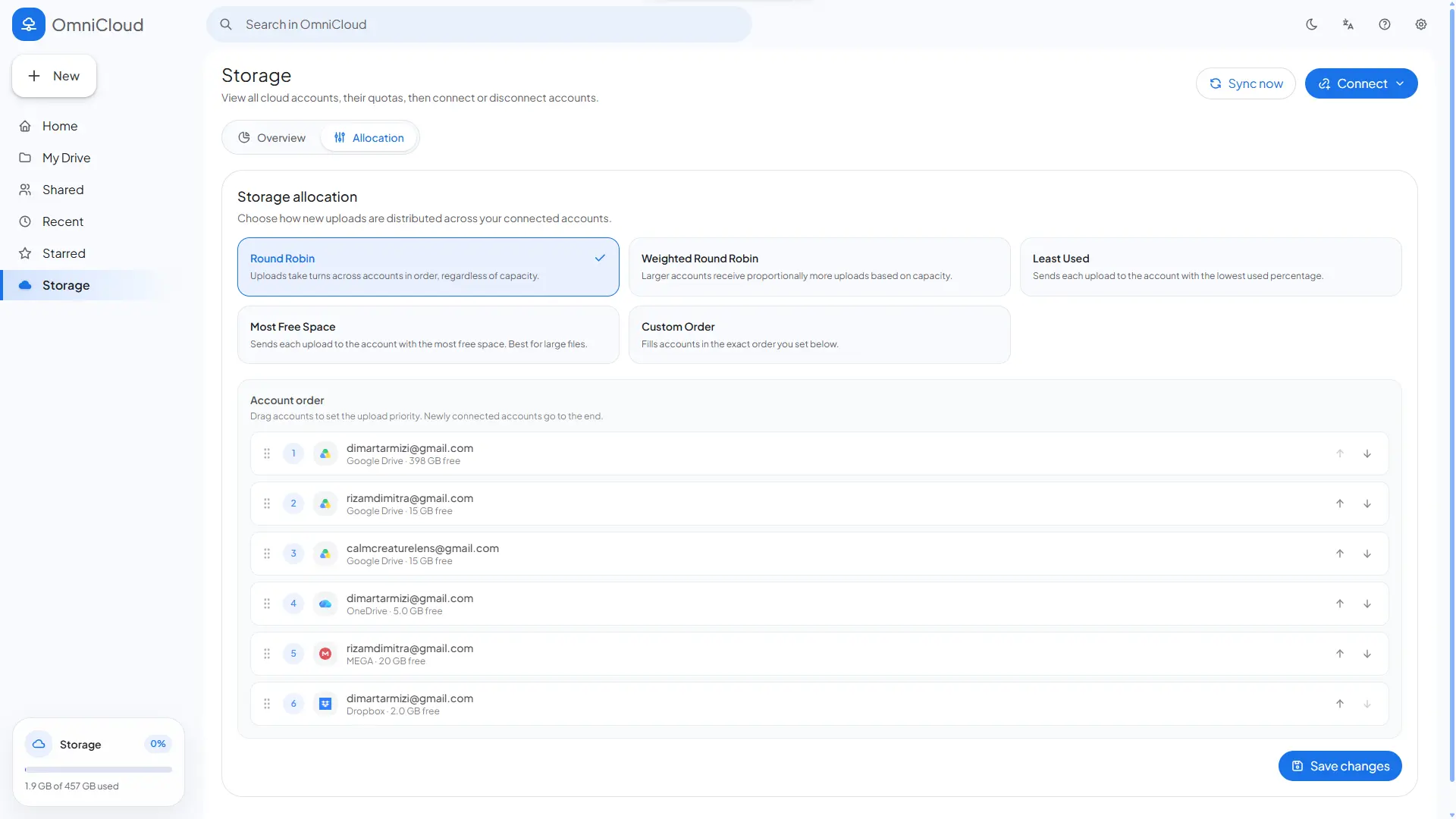 OmniCloud Storage Allocation
