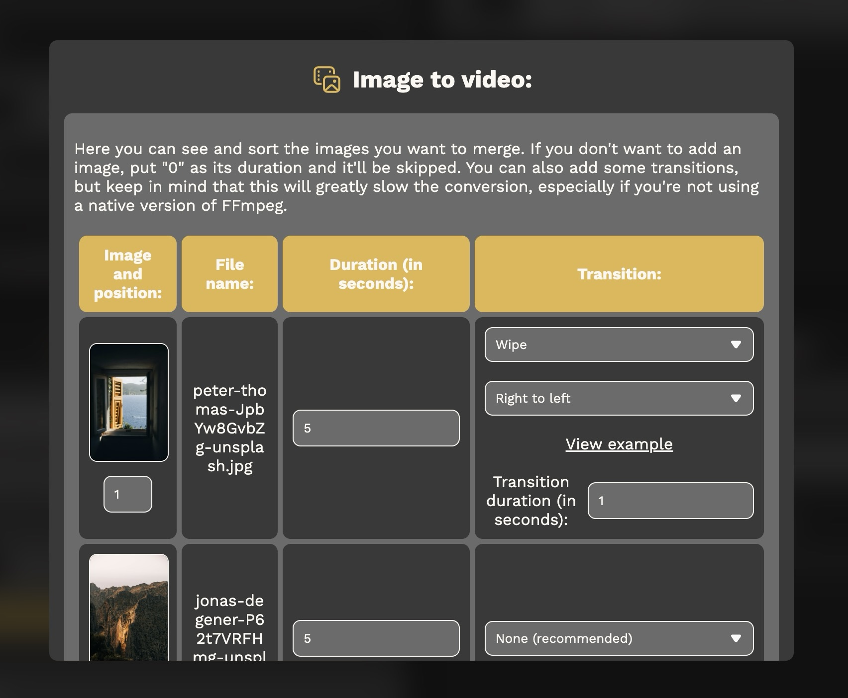 Image to video dialog