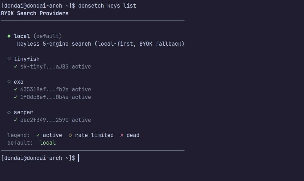 DonSeTch keys list