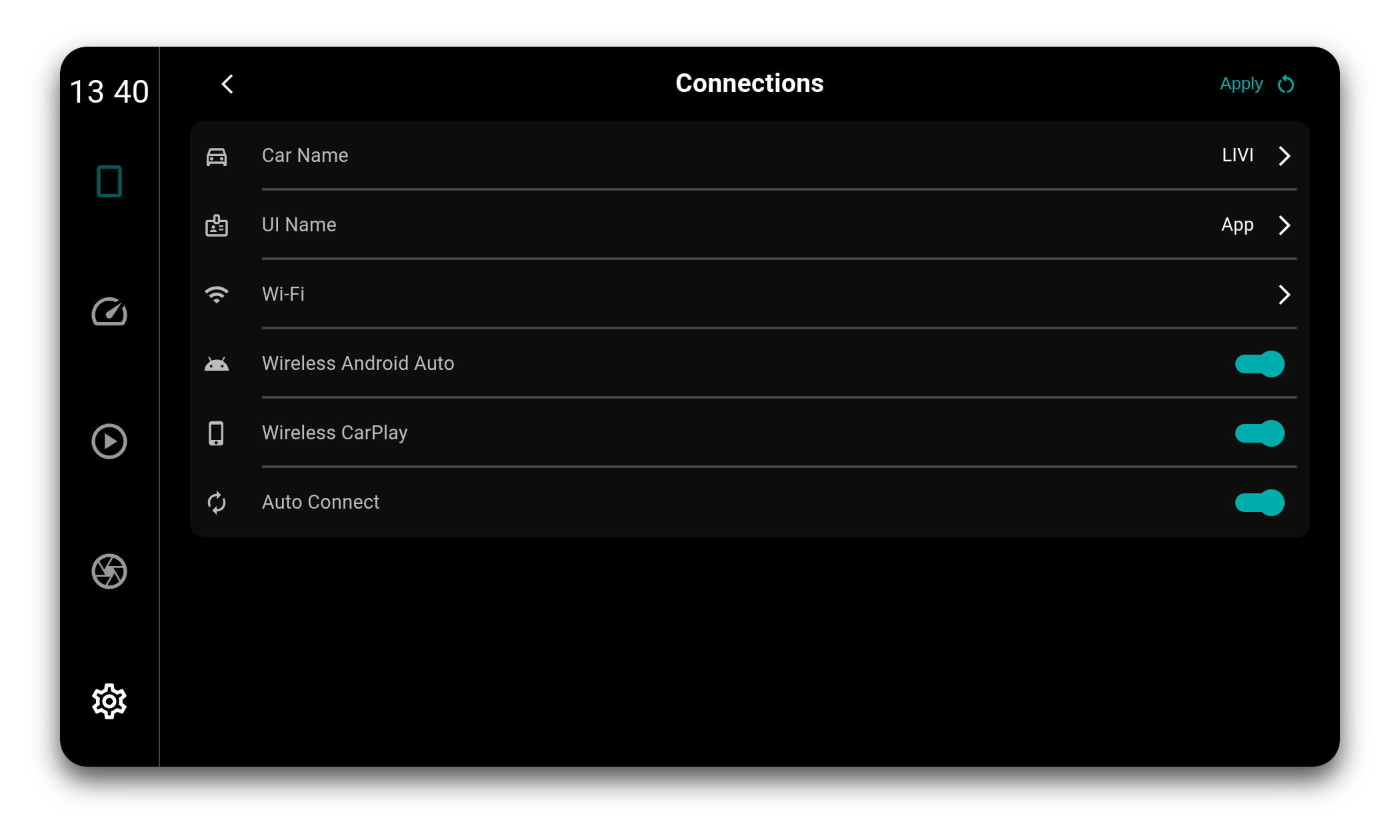 Connection settings