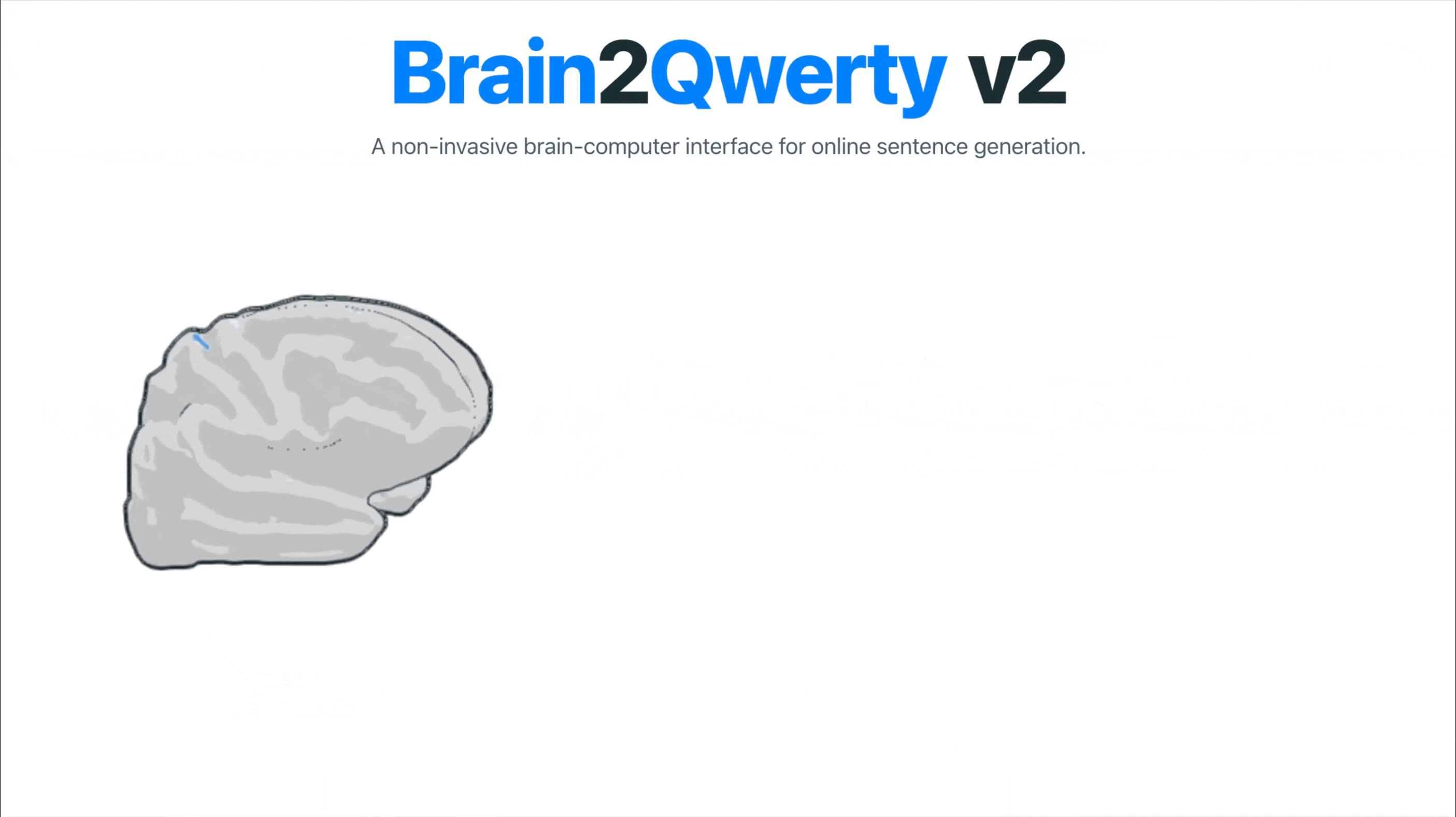 A participant types in an MEG scanner; Brain2Qwerty reconstructs the sentence from brain activity.