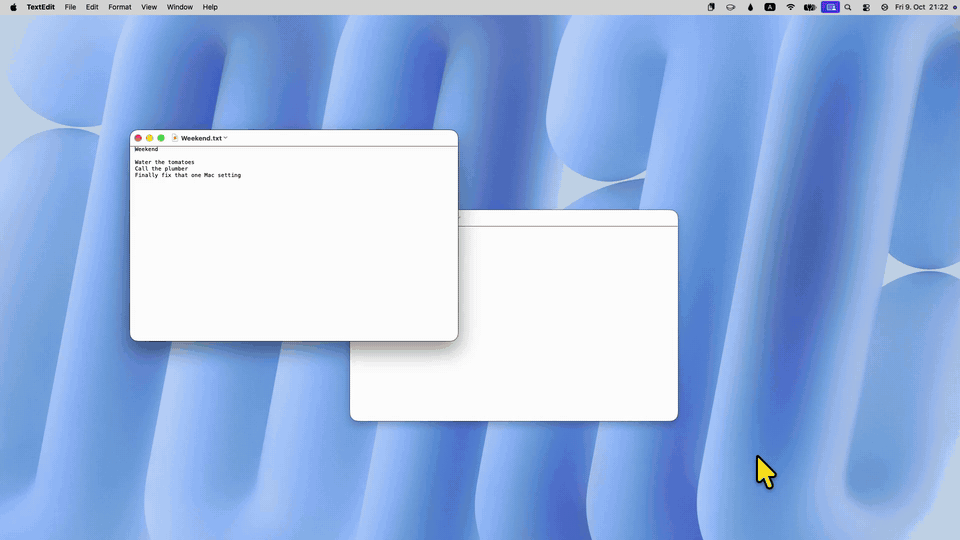 An agent walks a human through the most complained-about Mac setting since 2023: one click on the wallpaper and every window flees; then 1. The apple. Yes, the fruit. 2. System Settings. Where settings go to hide. 3. Desktop & Dock. Not Wallpaper. Not Displays. This one. 4. Scroll. Further. It's always further. 5. 'Show desktop'. Nothing to do with Stage Manager. 6. 'Only in Stage Manager' means 'off'. Obviously. Then the wallpaper click: Nothing happens. Bliss.