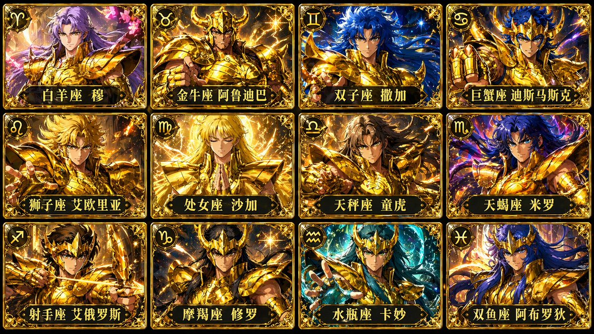 Twelve Gold Saints card set