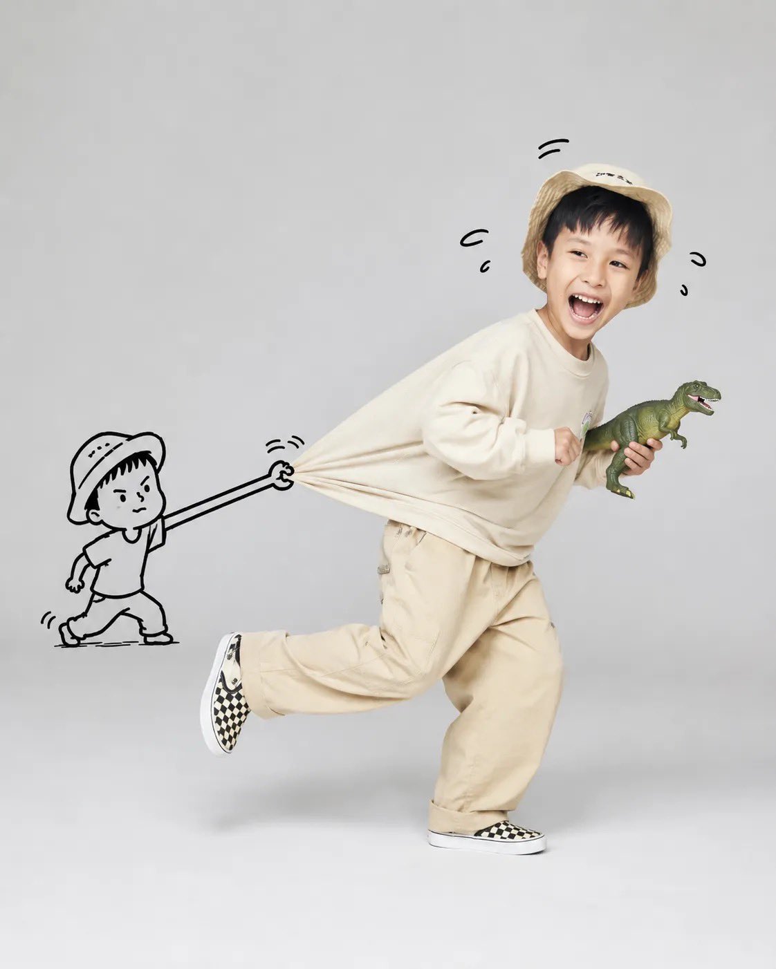 涂鸦拉衣奔跑棚拍