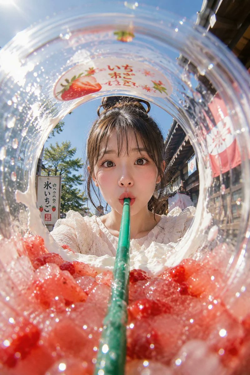 杯内鱼眼夏日冰饮广告