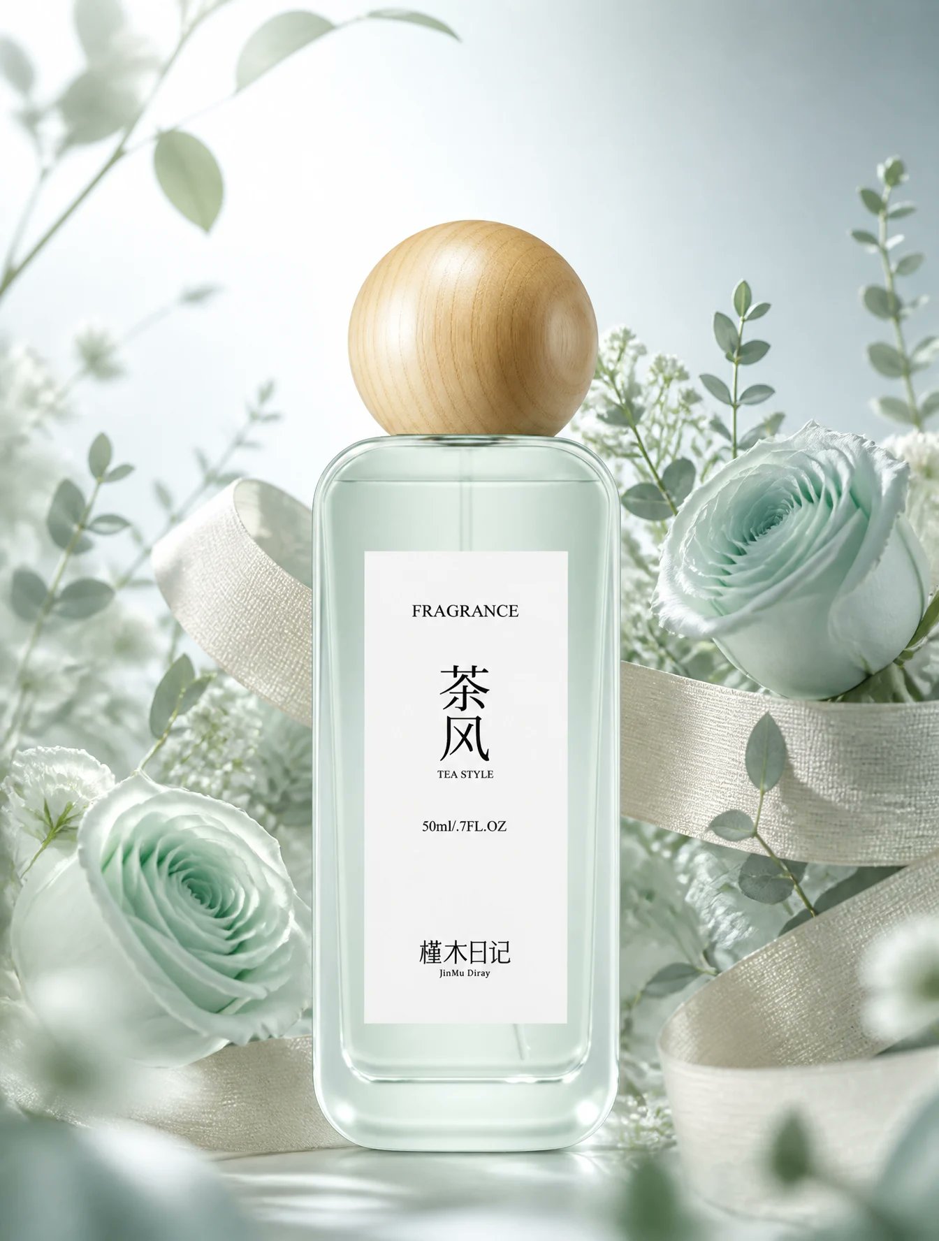 薄荷玫瑰香水电商图