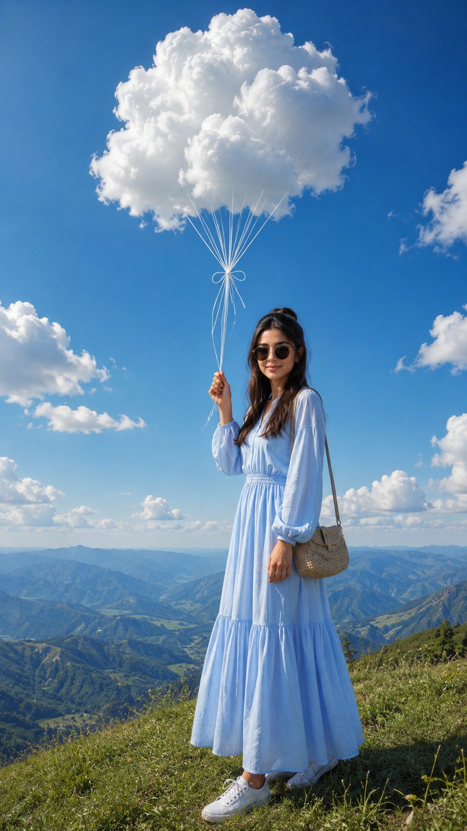 云朵气球山脊旅行人像