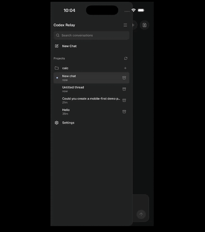 Codex Relay mobile demo