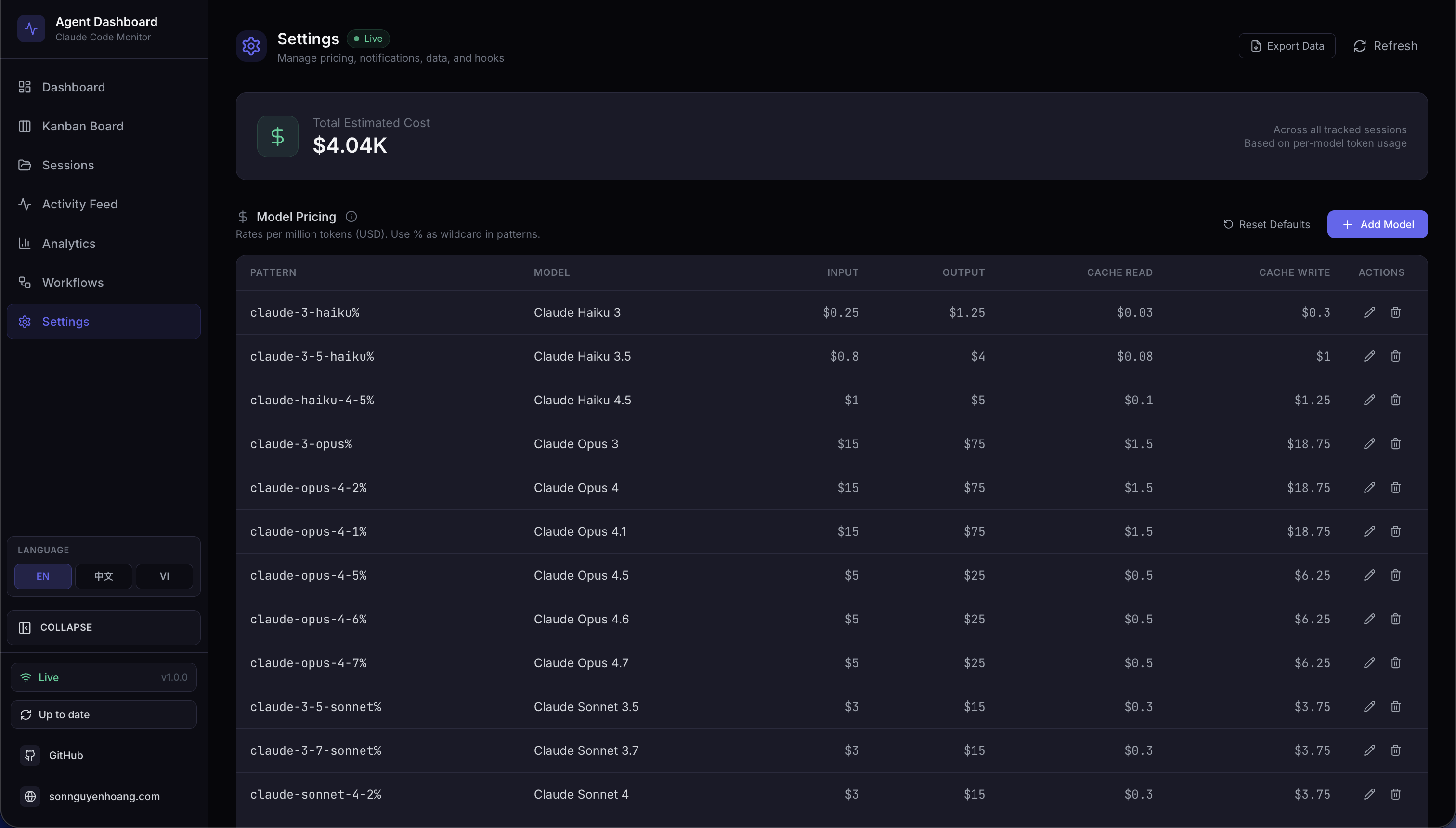 Settings Overview