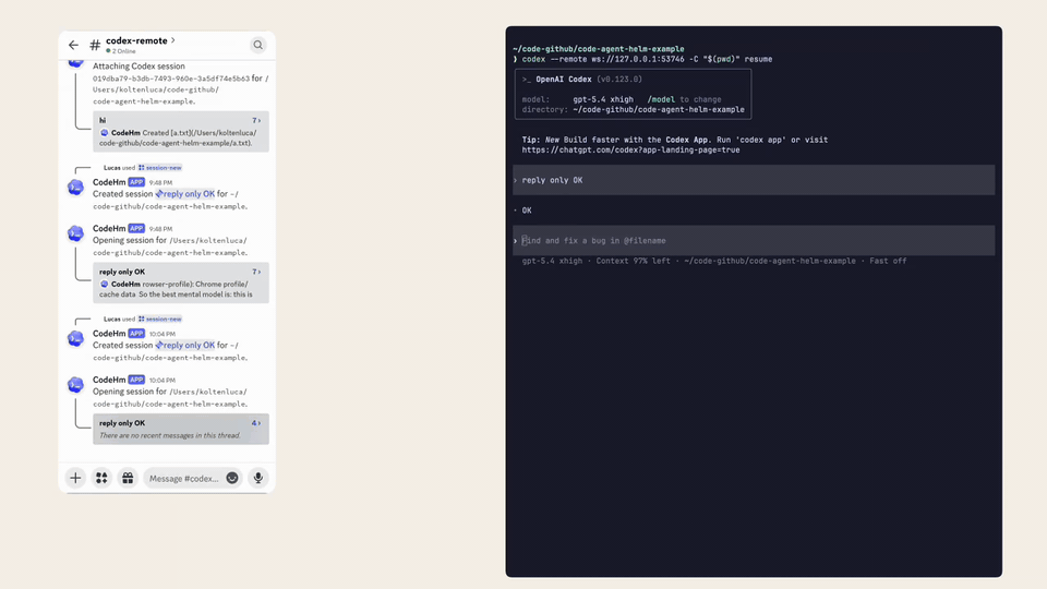 CodeHelm Discord remote-control demo