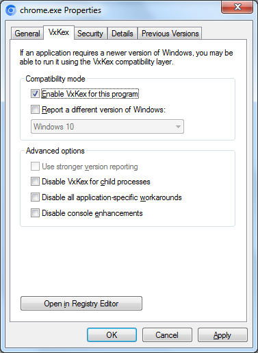 VxKex configuration GUI