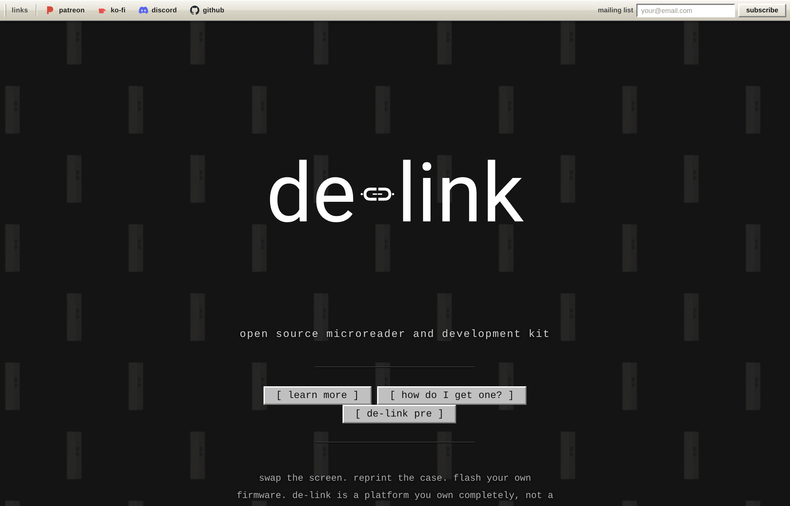 de-link — open source microreader and development kit
