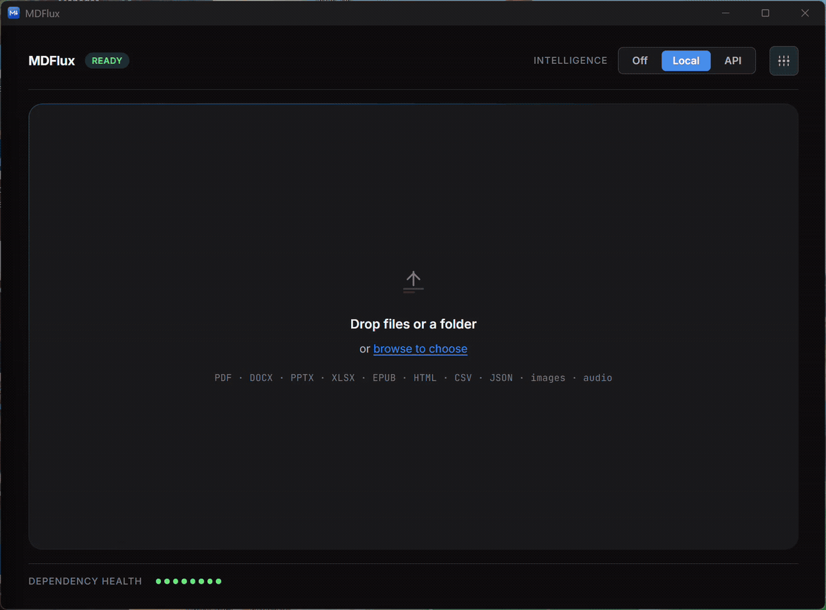 Drop a document, get clean Markdown in seconds
