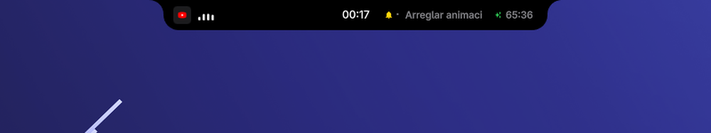 The k4 bar at rest, collapsed at the top edge of the screen