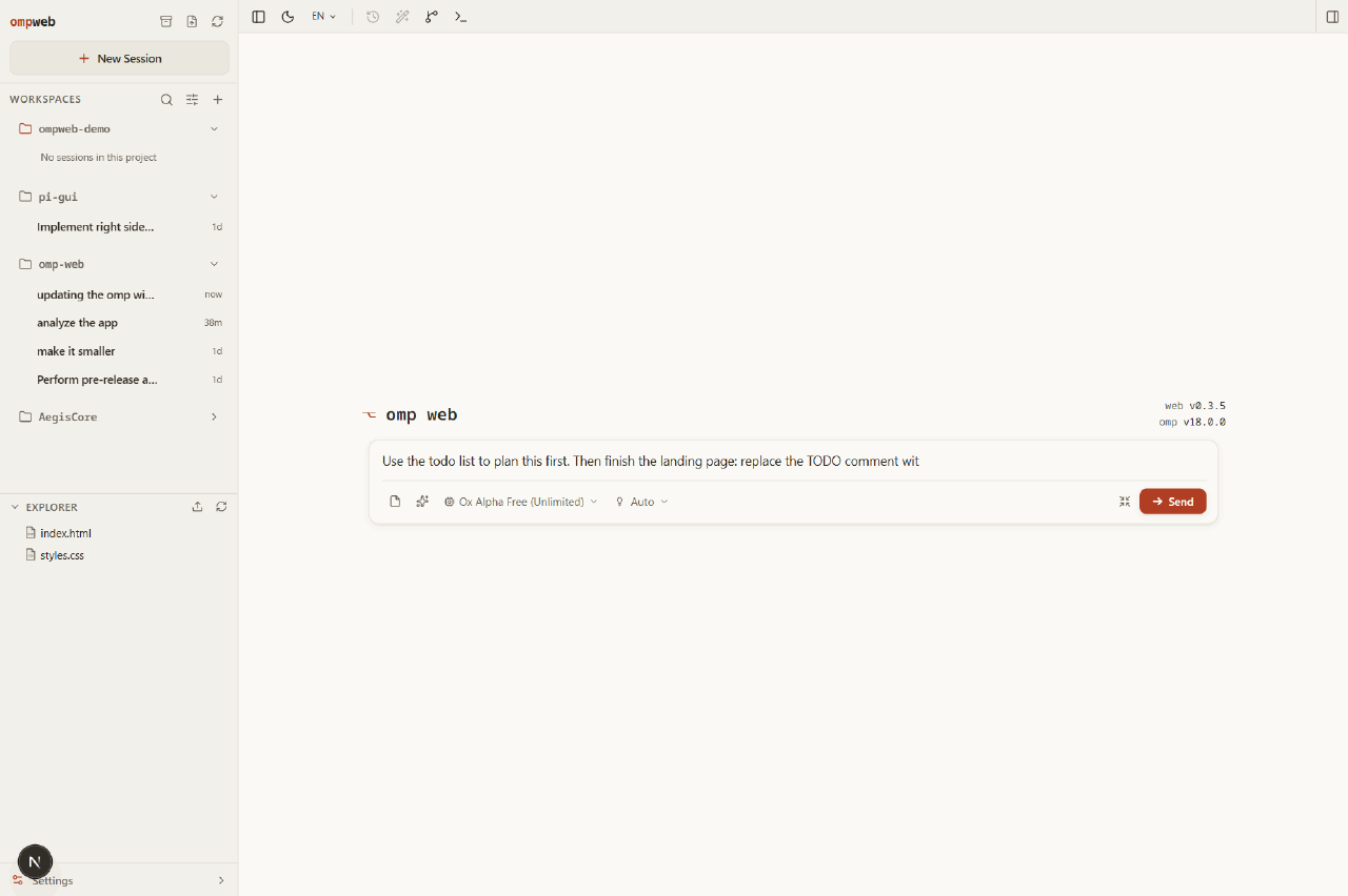 ompweb — live session demo