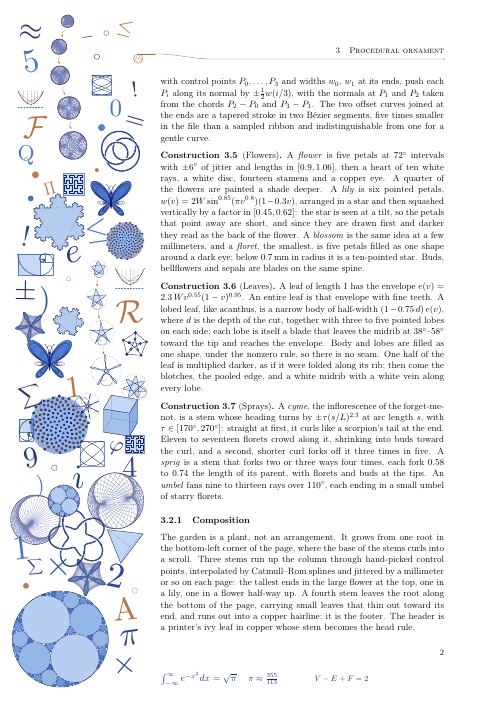 a page with the math theme