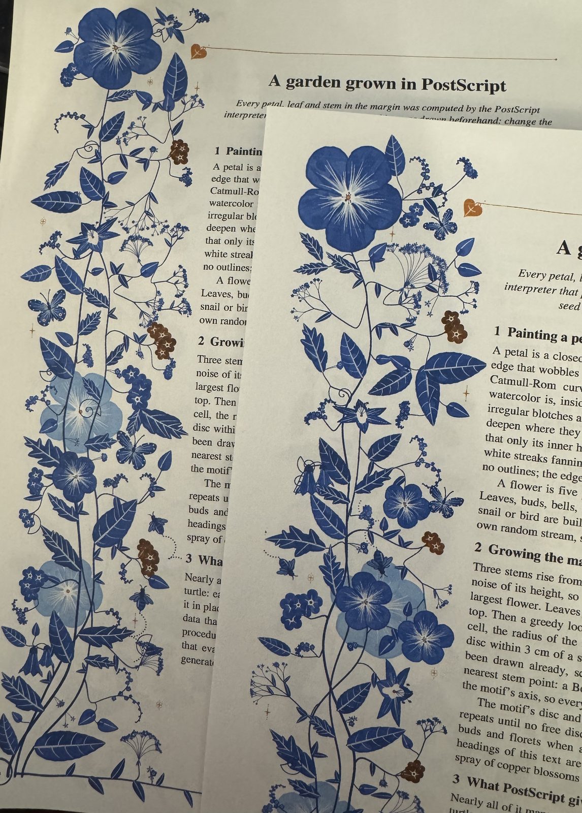 two prints of florilegium.ps, two different gardens