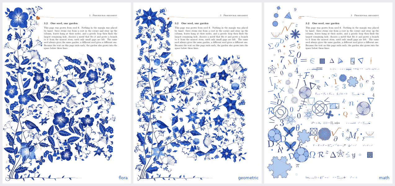 seed 6 as flora, geometric and math
