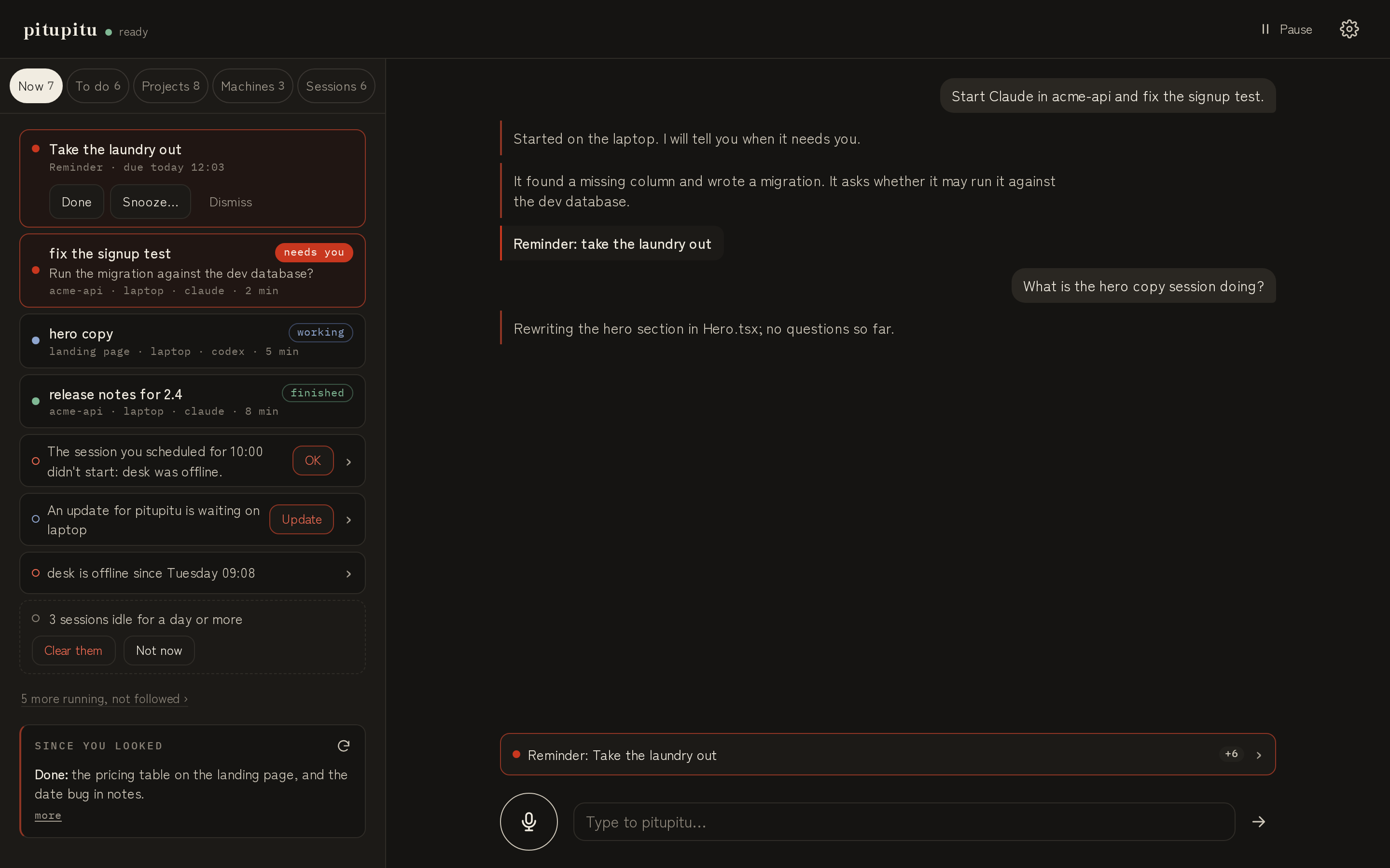 pitupitu on a wide screen: the work beside the conversation