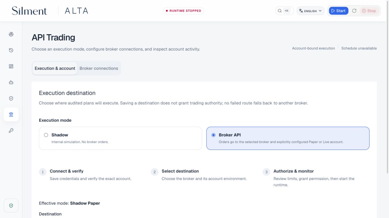 Execution mode and account controls