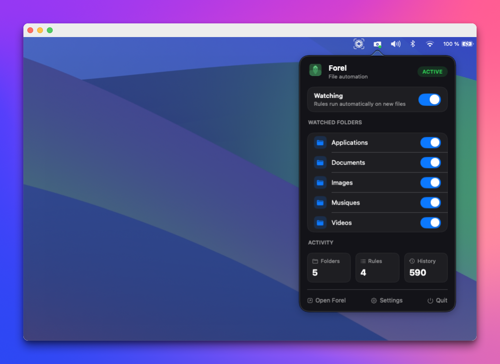 Forel — rule editor
