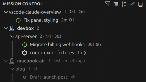 Cross-host: sessions from other machines