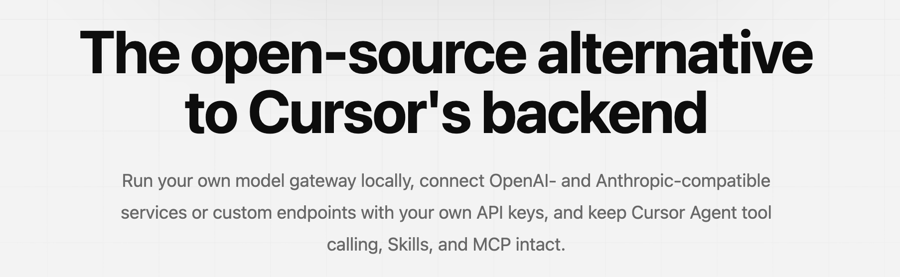 Connect cursor-byok to a wide range of model APIs