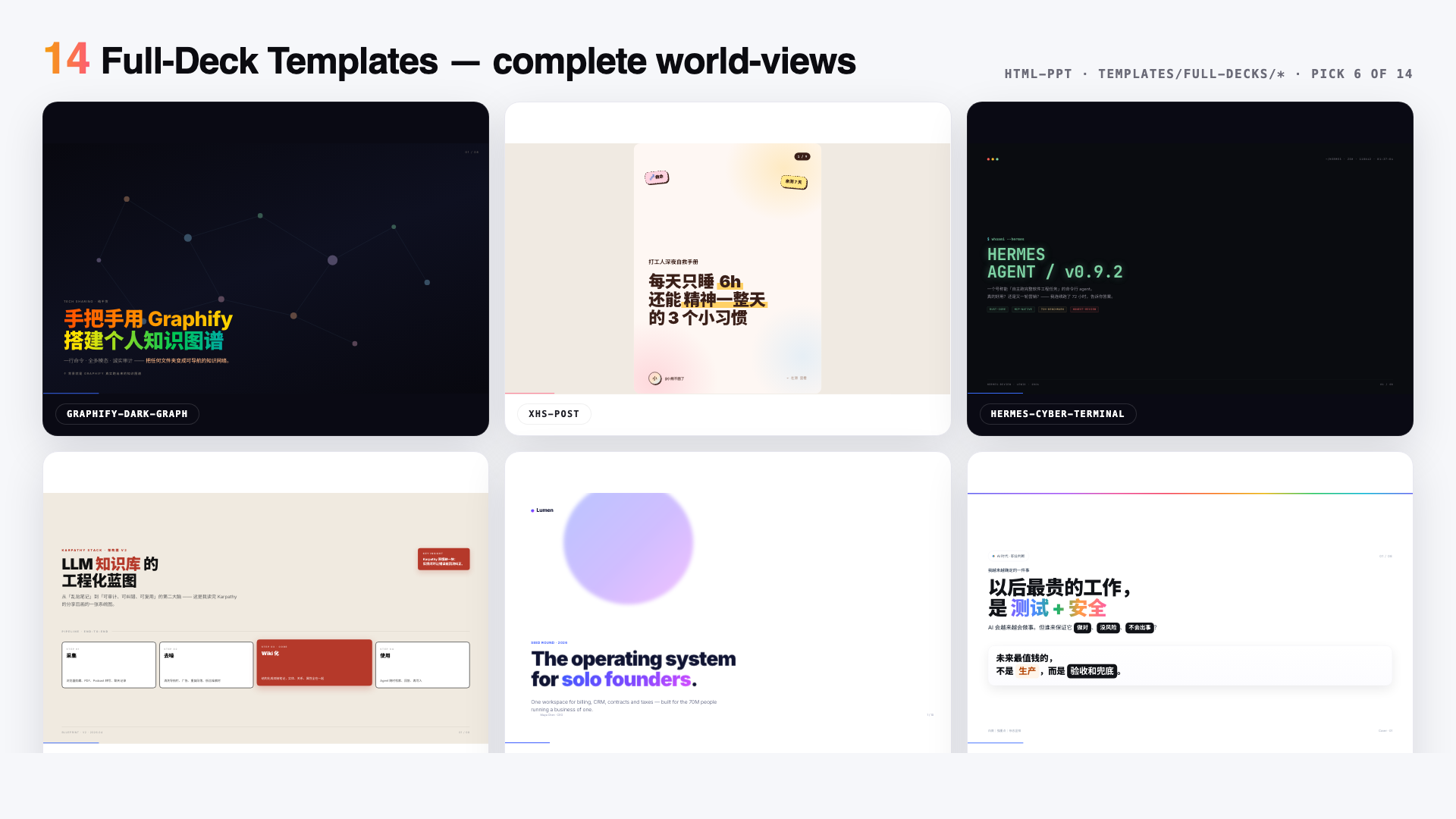 15 full-deck templates