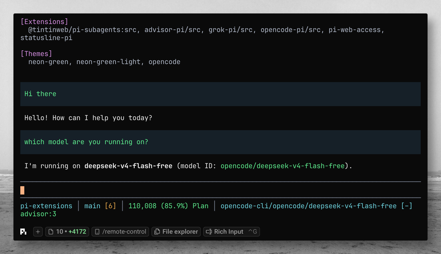opencode-pi — OpenCode CLI free models in Pi