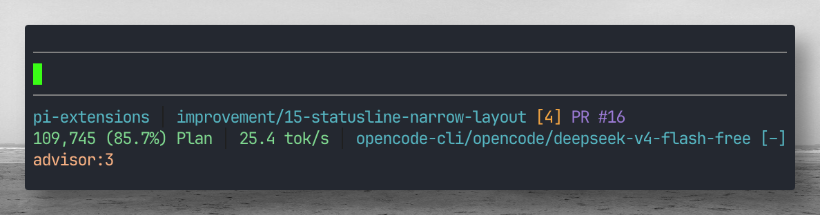 statusline-pi — responsive two-line layout