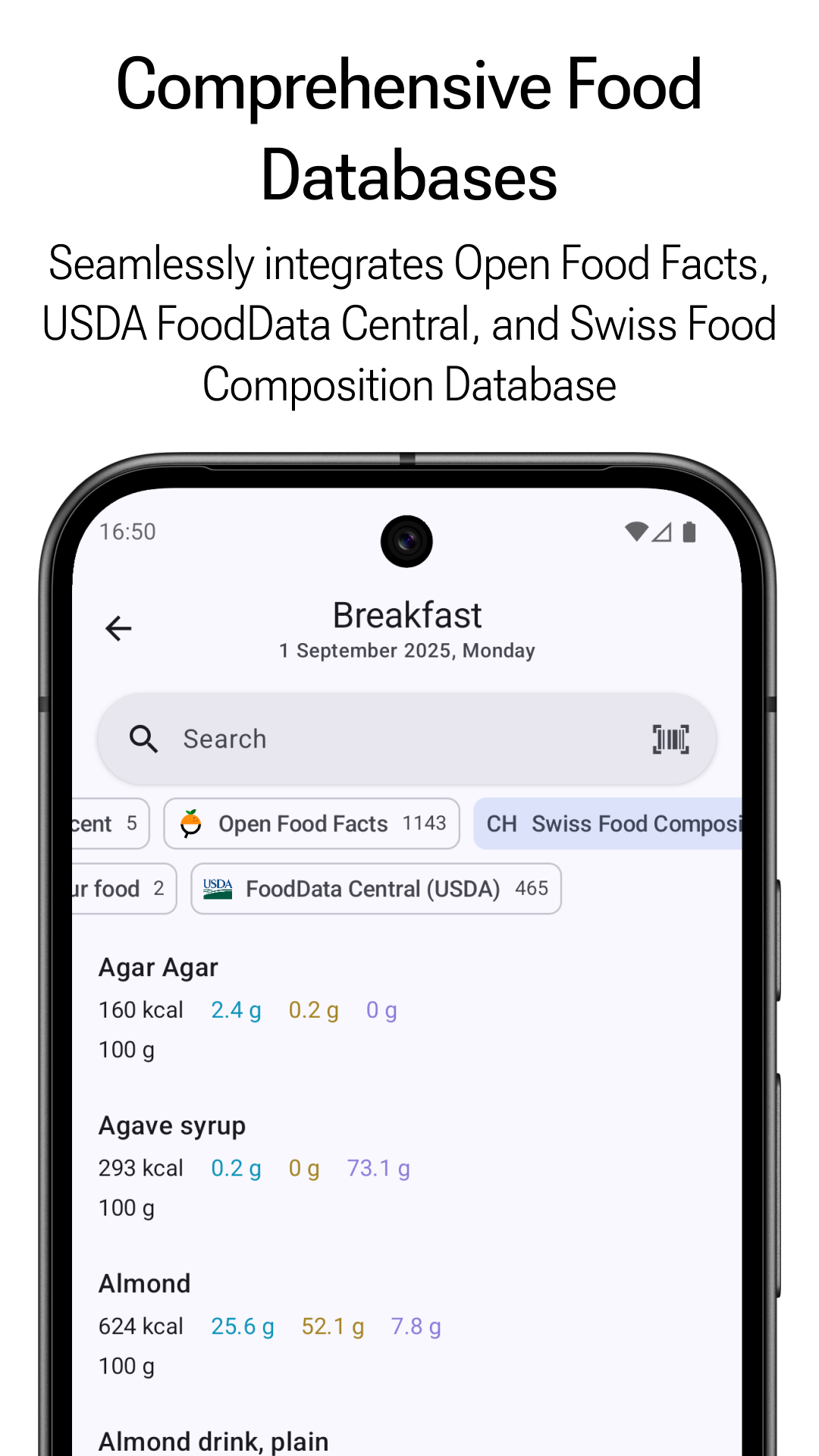 Comprehensive Food Databases