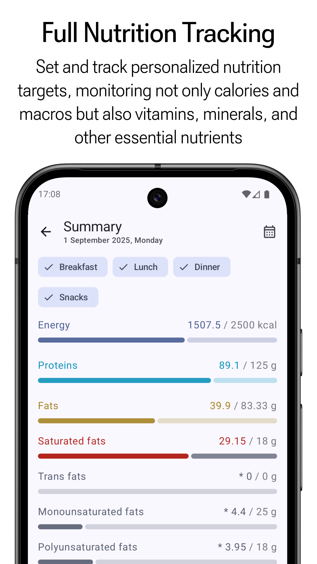 Full Nutrition Tracking
