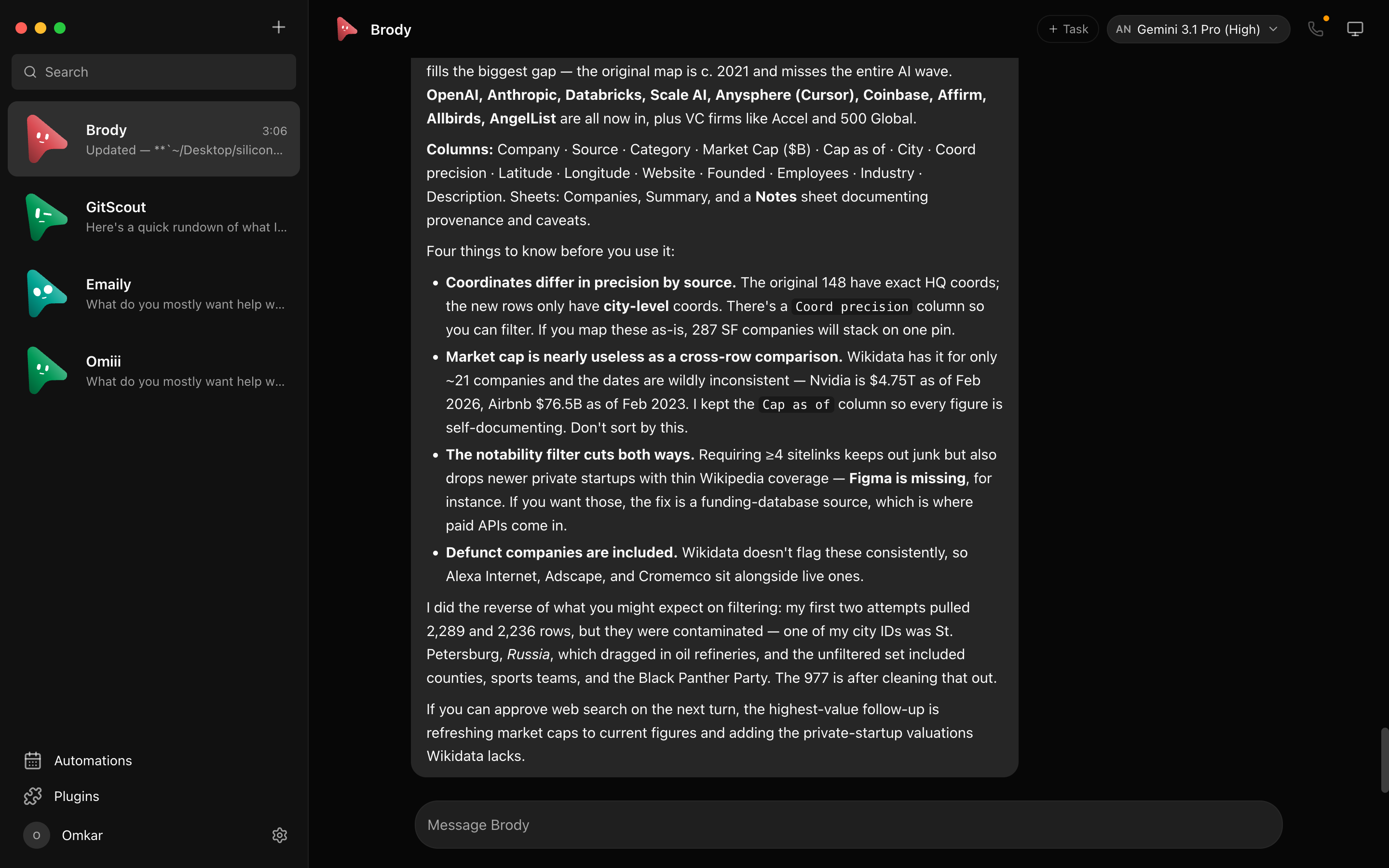 OpenMausBot — a Telegram-style chat app where every chat is a real AI agent