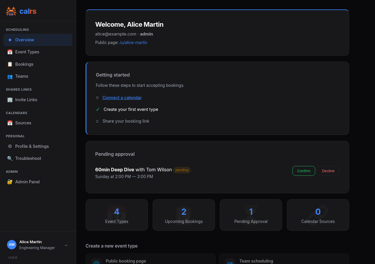 calrs dashboard