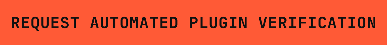 Request Automated Plugin Verification