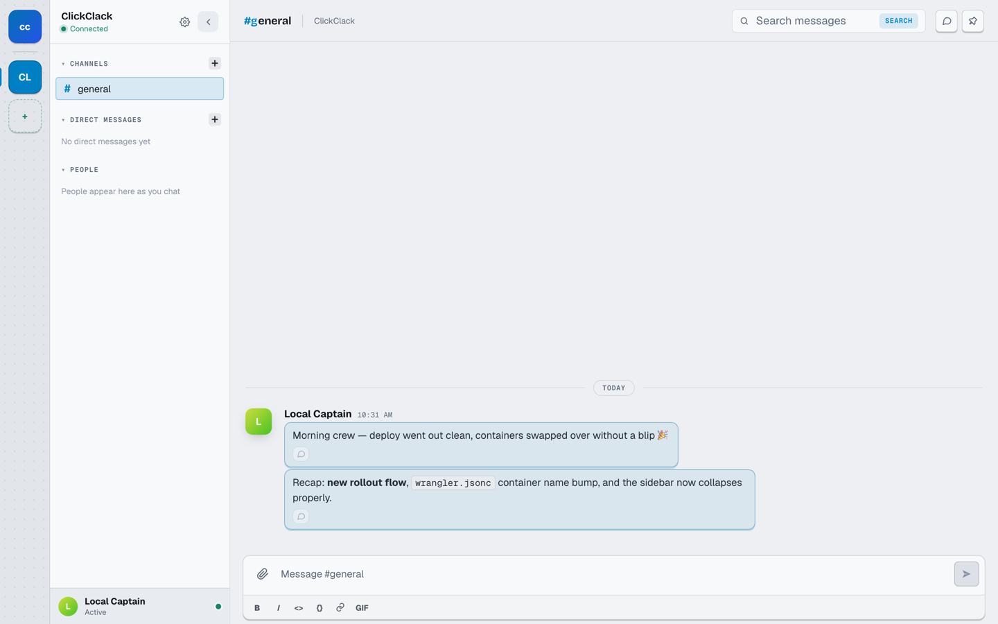 ClickClack chat