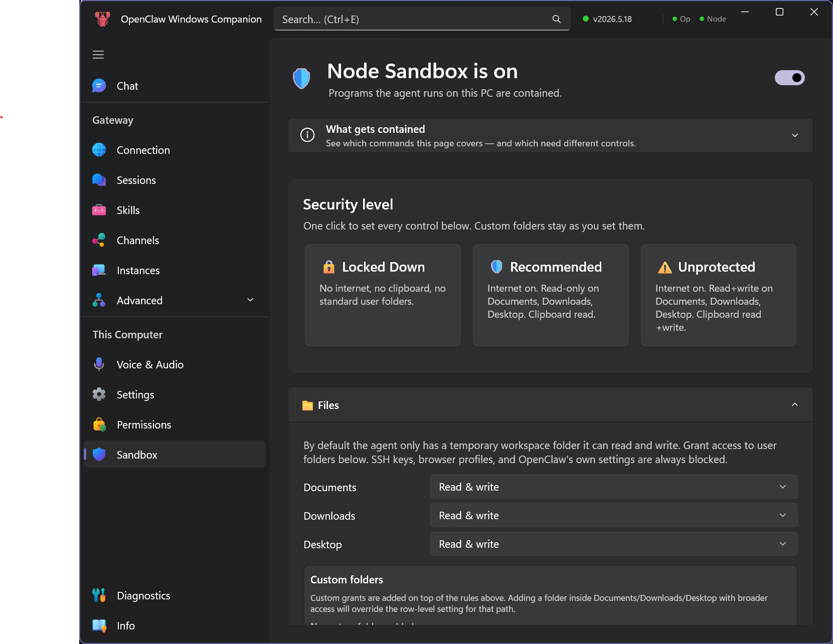 OpenClaw Windows Hub pairing and connection settings