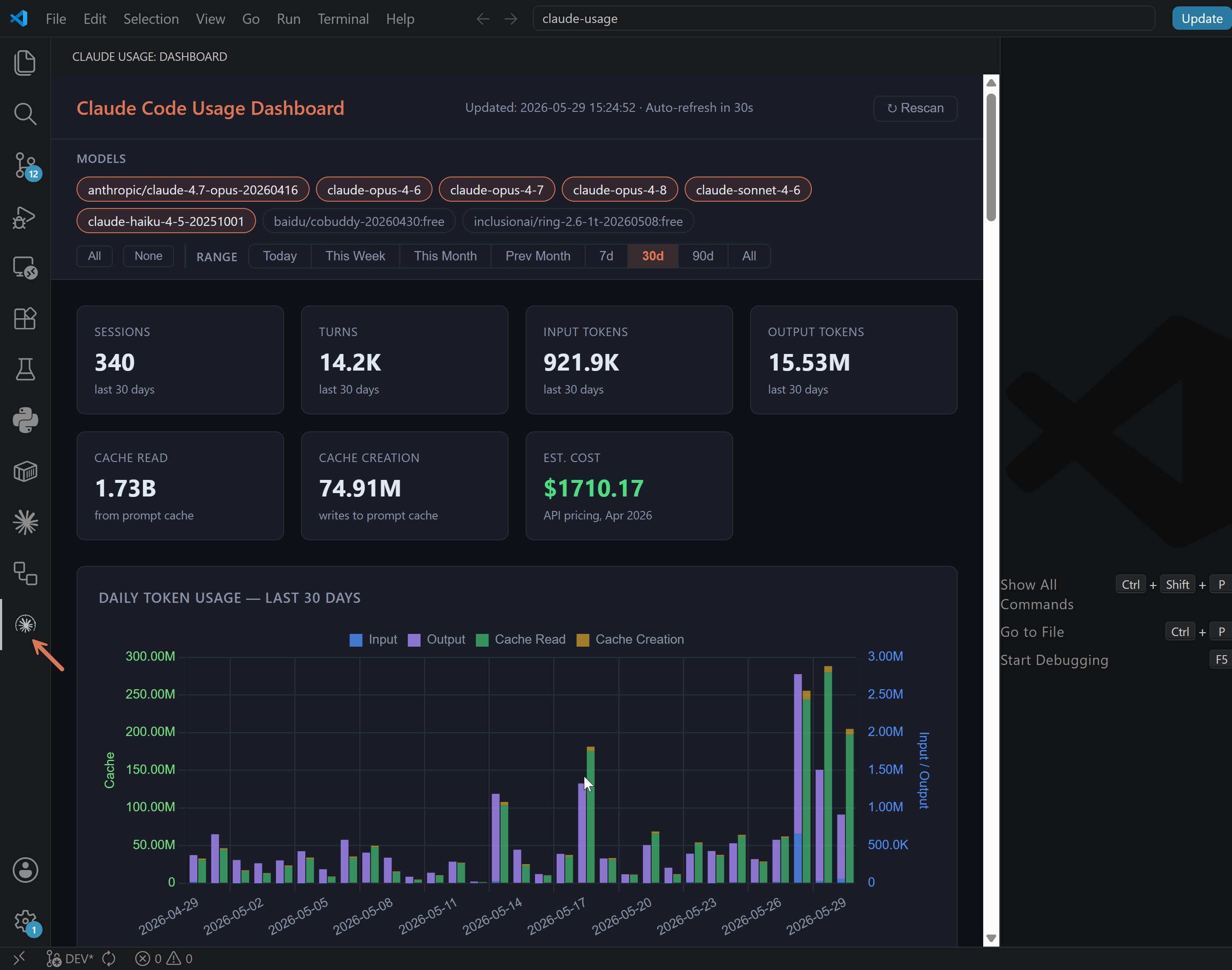 VS Code extension — daily usage