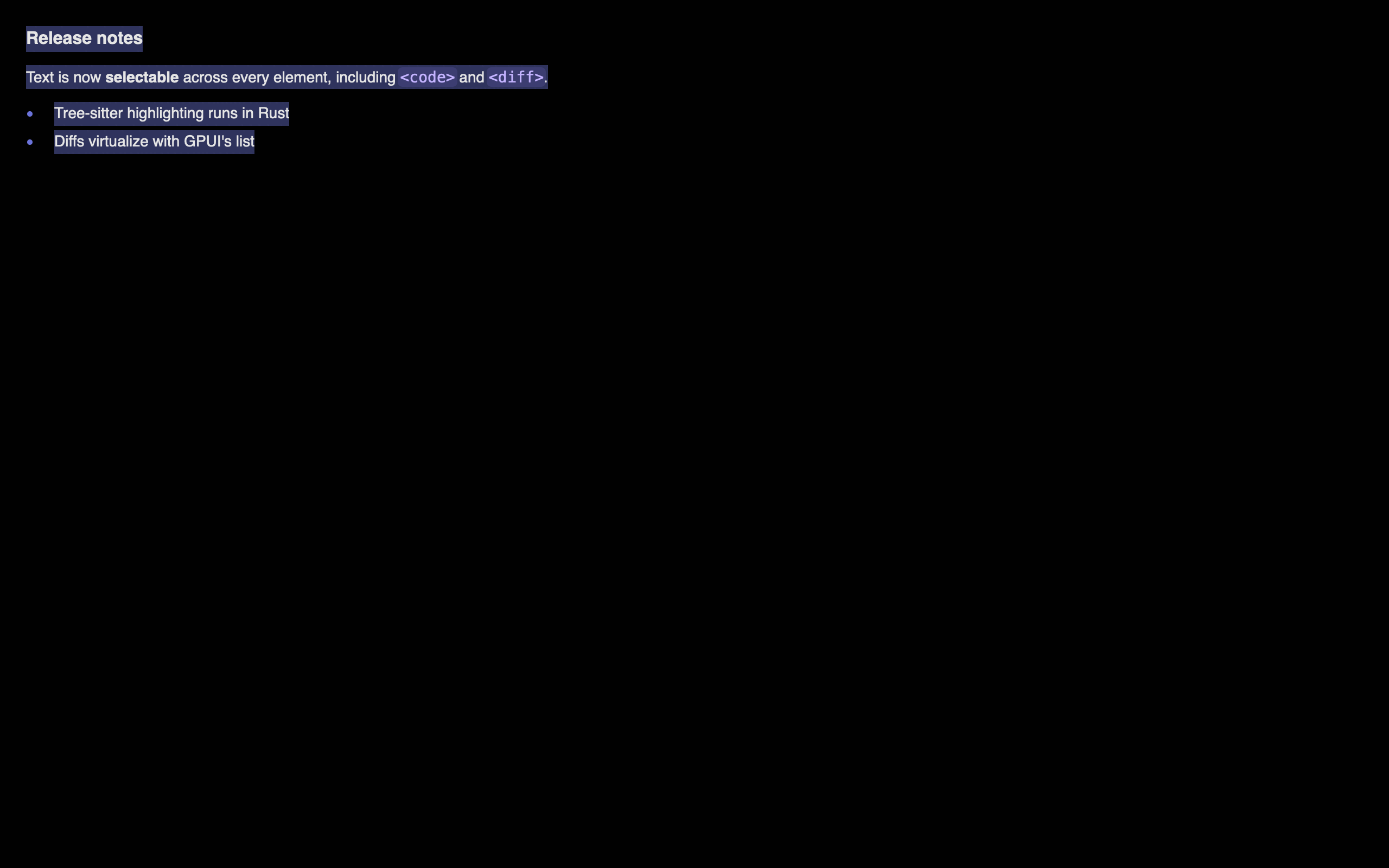 Text selected across markdown blocks